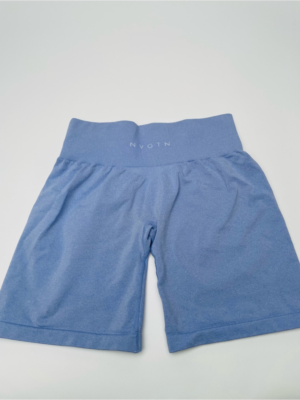 NVGTN Heather Blue Purple Stretchy Long Biker Shorts | Large